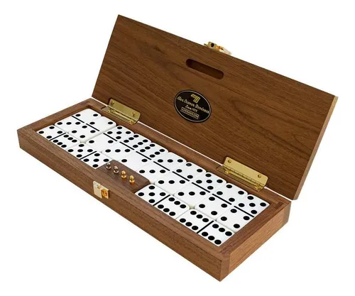 Alex Cramer Mariner Domino Juego Con Estuche De Nogal Doble