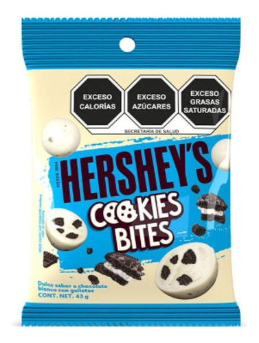 8 Pzas Chocolate Hershey's Bites Cookies 'n' Creme 43 G