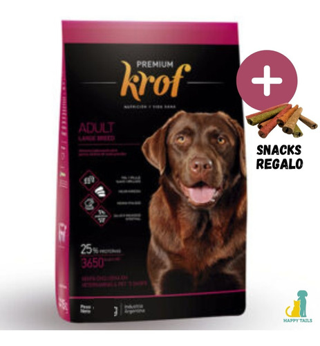 Premium Krof Adulto Large Breed X 15 Kg - Happy Tails