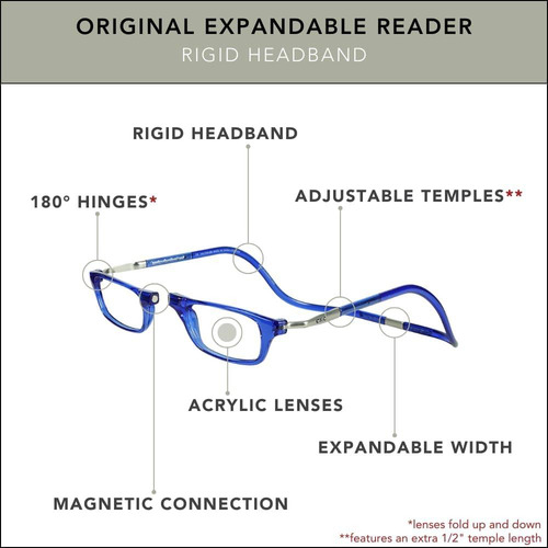 Gafas De Lectura Clic Azul M-xl 2.0x Ajustables