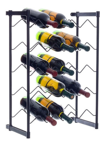 Adega Rack 20 Garrafas De Vinho Cor Preta Decoração