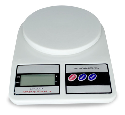 Balança Cozinha Digital 10kg Precisão - Dieta E Nutrição Capacidade máxima 10 kg Cor Branco