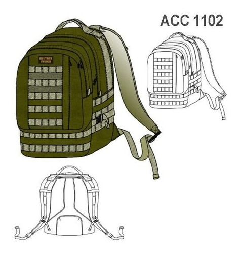 ( Moldes De Ropa)  Mochila Tipo Militar Acc 1102