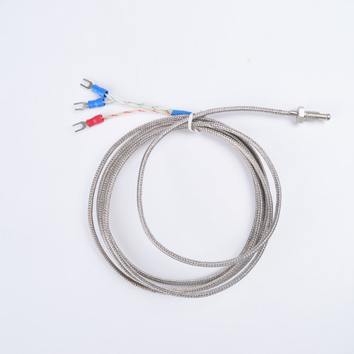 Sensor De Temperatura Pt100 200°c A 450°c C/ Rosca M6-cabo2m