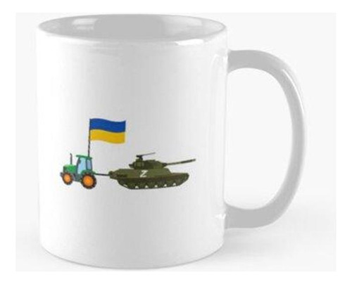 Taza Tractor Ucraniano Tirando De Un Tanque Ruso Bandera De 