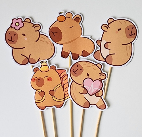 Capibara Adorno Para Torta Cake Topper Varios Capibara