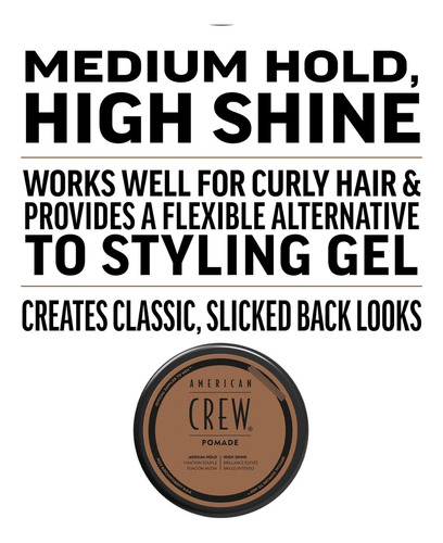 Pomada Capilar American Crew Modelo 3 Onzas Alto Brillo