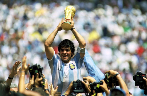 Cuadro Decorativo Moderno Maradona Campeon 86 / Tela