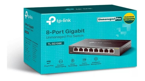 Switch Gerenciavel Gigabit De 8 Portas Tp-link Tl-sg108e