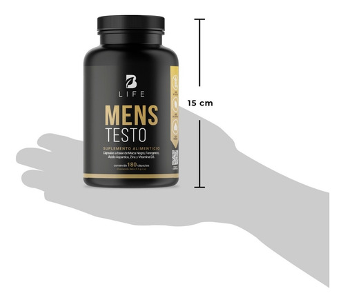 Imagen 7 de 7 de Testosterona Hombre 180 Cápsulas Maca Negra Fenogreco B Life