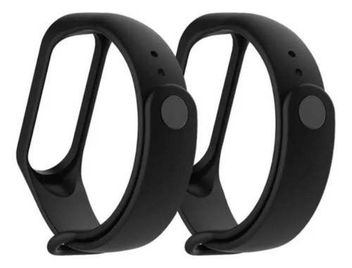 Kit 5 Pulseiras Silicone Preta Corrida Para Mi Band 3 4