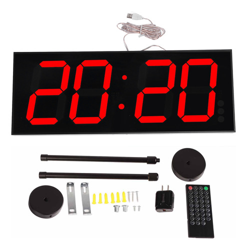 Reloj Digital Led De Doble Cara Con Control Remoto Y Tempera