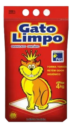 Areia Para Gato Limpo 4kg- 5 Unidades