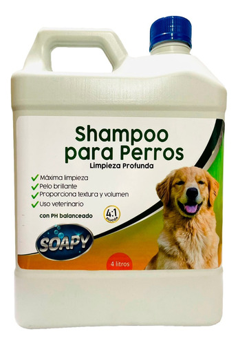 Shampoo Perros Y Gatos Concentrado 4 Litros Rinde 20 Litros 