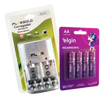 Comprar Carregador De Pilhas Aau002Faaau002F9v + 4 Pilhas Aa 2500 Mah Elgin