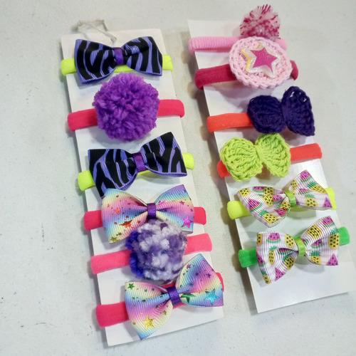 Colitas - Lazos Tejidos Para Niñas - Pack 12 Und