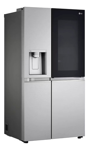 Heladera LG Sbs Gs66sxsc Inverter 570l Instaview Dispenser Color Gris