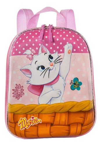 Mochila Escolar Gatinha Marie Maxtoy Rosa Alça Costas