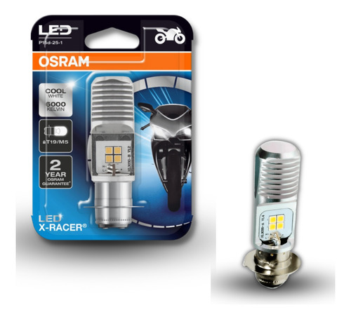 Lâmpada Led Osram M5 H6 T19 Cool Blue Intense Moto 6000k Un