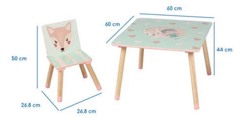Mesita Con Sillas Infantil Members Mark Rosa Madera+mdf Rosa