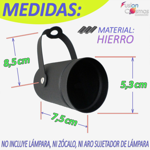 Spot Proyector P/ Dicroica Led Cabezal Metálico Riel Bandeja