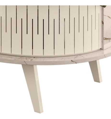 Mesa De Centro Moderna Para Sala 90cm Indy Z10 Calacata/off