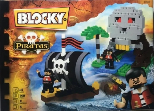Imagen 1 de 3 de Blocky Piratas Isla 140 Piezas Bloques Ladrillos 01-0638 Edu
