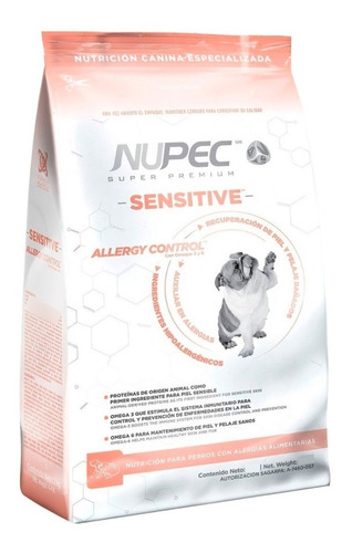 Imagen 1 de 2 de Nupec Nutrición Sensitive Para Perro Todos Los Tamaños 8 Kg