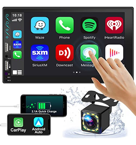 Estéreo Automóvil De Doble Din Control De Voz Carplay...