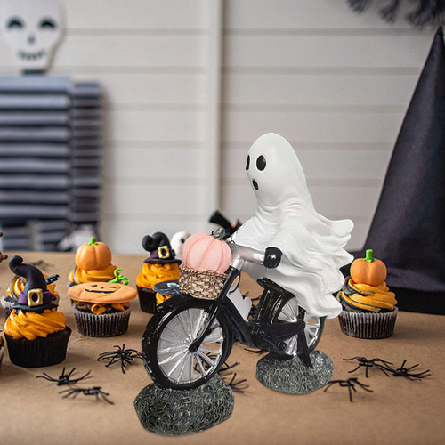 Estatua De Ciclista Fantasma Para Decoración De Halloween