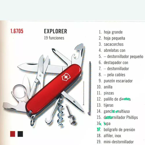 Victorinox - Navaja suiza Explorer 17 Funciones: Navajas multifunción