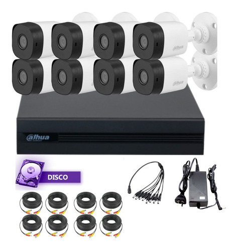 Kit 8 Camaras Seguridad Dvr Dahua Full Hd Lite P2p Disco 1tb