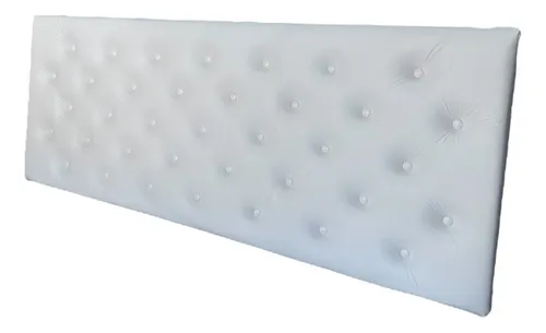 Respaldo Capitoneado Para Sommier Queen 160. Blanco