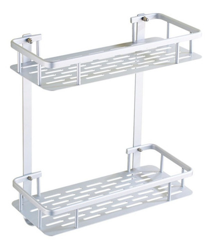 Organizador Repisa De Baño Aluminio Ducha 2 Estantes Inox