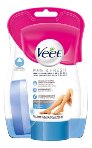 Crema Depilatoria Veet Pure De Ducha Piel Sensible 150ml