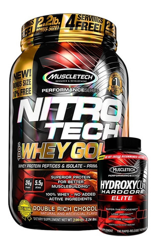Hydroxycut 100caps +  Nitro Tech Whey Gold 2,2 Lb Muscletech