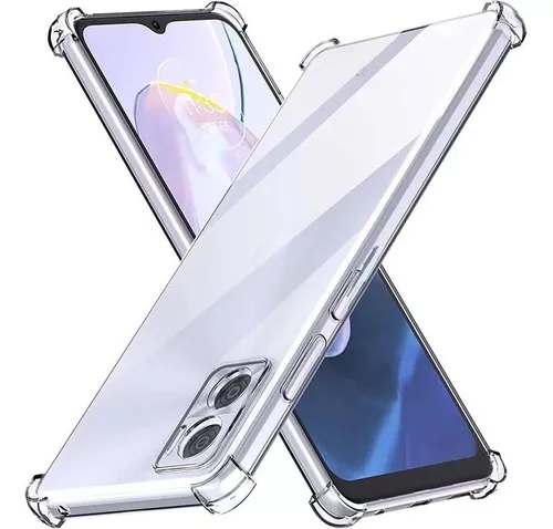 Funda Para Moto E32 Transparente Antishock + Vidrio Full 9d