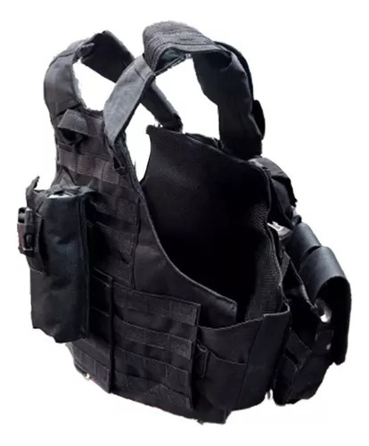 Imagen 2 de 5 de Chaleco Tactico Ciras Negro Airsoft Militar Policial