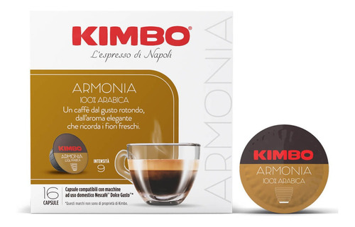 Café Italiano Kimbo Armonia 100% Arabica Cápsulas Compat. Dg