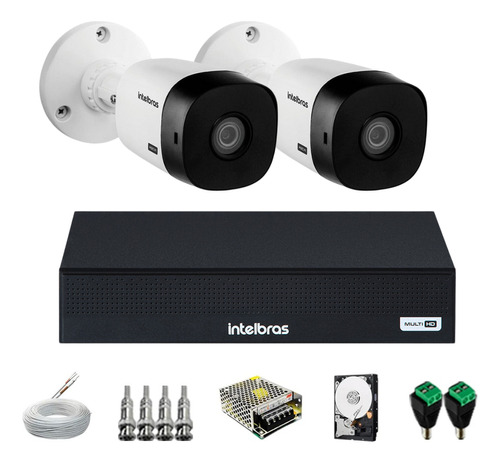 Kit Cftv Completo 2 Câmeras Vhl1120b Hd 720p Dvr Intelbras