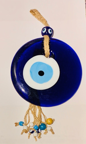 Imagen 2 de 3 de Amuleto Ojo Turco Grande Proteccion 15 Cm Vidrio Colgante