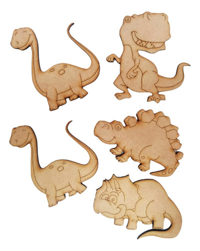 26 Figuras Dinosaurios Fibrofacil 3mm Mdf Souvenirs Pintar