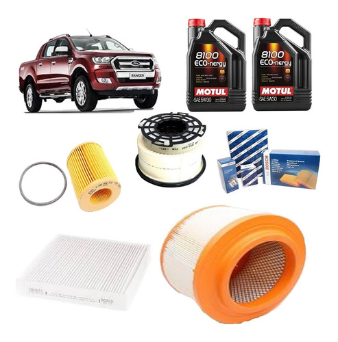 Kit Filtros Bosch Ford Ranger 2.2 Tdci Motul 8100 5w30