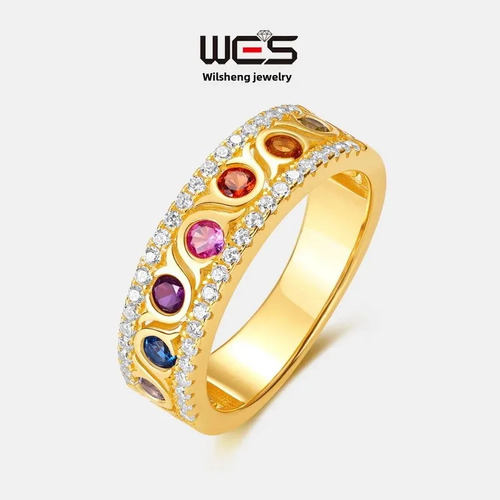 Anillo De Moda Para Mujer Con Anillo De Oro Chapado En Plata