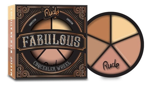 Paleta Correctores Fabulous Concealer Wheel Rude Cosmetics Tono Light