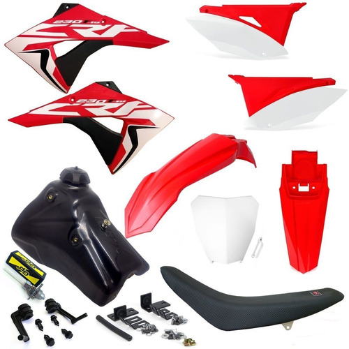 Kit Carenagem Elite Crf 230 Tanque Torneira Number Next 2010