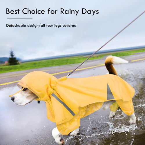 2 Impermeables Para Perros Grandes Con Capucha, Poncho Y