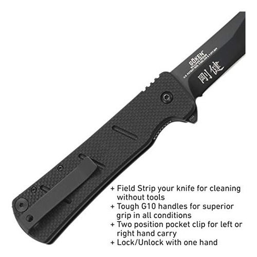 Crkt Goken Pocket Knife: Edc Folding Knife With Liner L...
