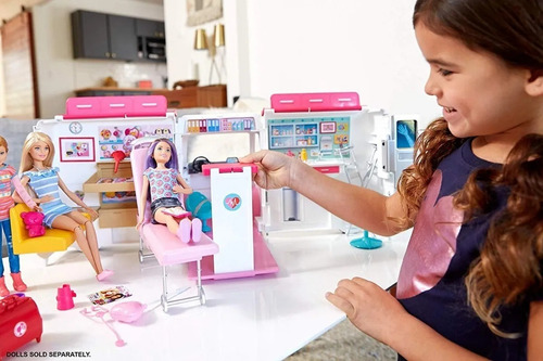 Carro Ambulancia De Barbie Con Sonido Y Luces Original