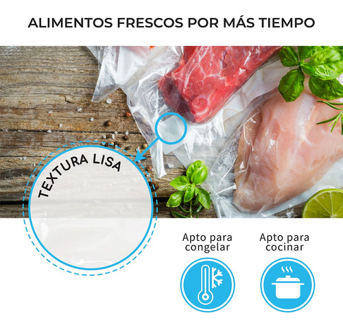 Bolsas Lisas Para Sellar Al Vacío 17x24 Cm 70 Micras 100 Und